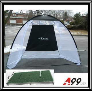  A99 golf practice hiting driving NET cage training aids foldable +mat