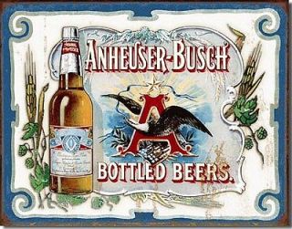 Anheuser Busch Bottled Beers Metal Sign
