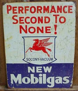 Vintage Metal MOBIL GAS Ad Sign SERVICE GARAGE OIL Tin NEW