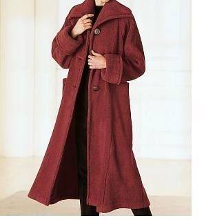 Womens winter washable berber long coat red jacket plus (tag size L 