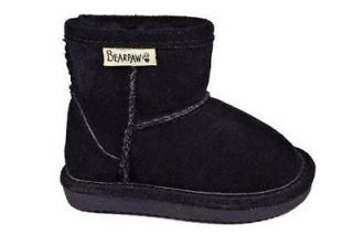 BEARPAW Eva Fur Boots Shoes Black Suede S410T BLK Infant Size