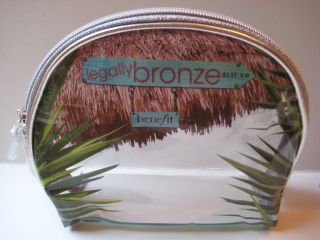 BENEFIT~LEGALL​Y BRONZE Clear & Silver Makeup Bag~So Pretty~Brand 