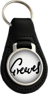 Greeves Motorcycles Quality Black Leather Keyring