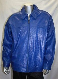 Pelle Pelle ROYAL BLUE OSTRICH STYLE 100% Genuine Leather Jacket