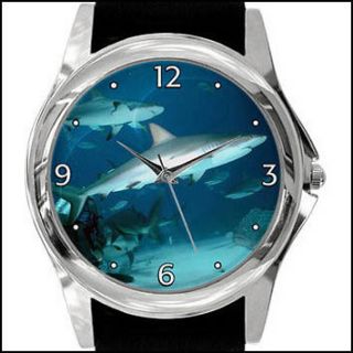 SHARK WATCH SILVER OR GOLD OCEANIC GREAT WHITE A113