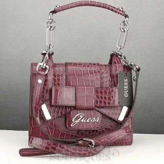 Free SH New GUESS Handbag Ladies LULIN Mini Bag Berry
