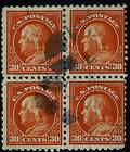 439 30 cent benjamin Franklin used block of four. Catalogue $135 