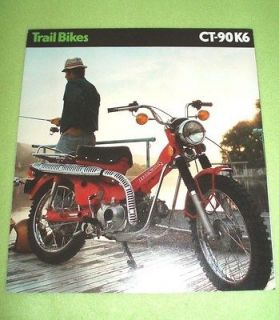 1975 Honda CT90 K6 Trail 90 Vintage Dirt Bike OEM Sales Brochure MINT 