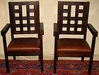   MISSION OAK STYLED SOLID TIGER OAK BILLIARDS ARM CHAIRS MOVIE PROPS