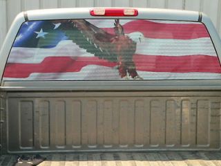 Eagle American Flag Window Truck Graphic Window Decal Sticker Canvas 
