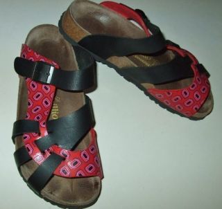 BIRKENSTOCK Papillio Pisa Red & Black Slides/Sandals 39 N