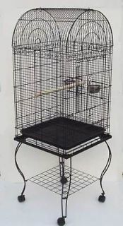 PARROT BIRD CAGE DOME TOP W/STAND 20x20x59 0103 BLACK VEIN