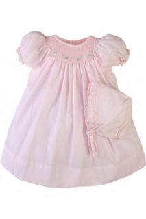 NWT Petit Ami Pink Bishop Smocked Baby Dress 3 6 9 Months Daygown 