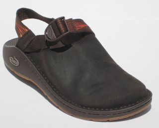 CHACO MENS TOECOOP VIBRAM GUNNISON BROWN & RUST SUEDE LEATHER CLOGS 