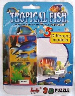 Lot of 5 pieces Tropical Fish Mini Educational 3D Puzzle Kids Game 