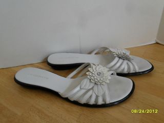   SANDALS SHOE WHITE LEATHER AZURA POOL STRAPPY SLIDE ON MULE
