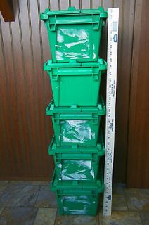   Stack Attached Lid Plastic Storage Containers,Tot​es,Shipping Bins