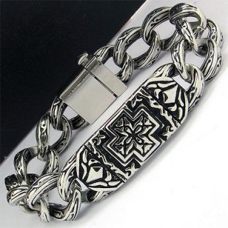 mens stainless steel bracelet heavy in Bracelets