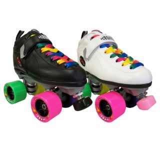 Boxer Confetti Rainbow Zoom Quad Roller Derby Speed Skates