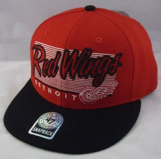   RED WINGS Vintage Snapback Cap NHL Retro 2tone Hat NWT Red Black