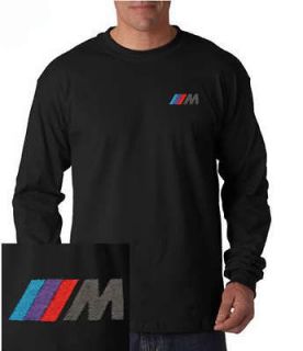 BMW M3 / M Power Logo EMBROIDERED Black Long Sleeve Heavy Cotton T 
