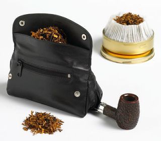 PETERSON CLASSIC LEATHER 1 PIPE COMBINATION POUCH