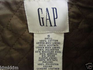 GAP lightly quilted 100% cotton brown barn coat MENS S/pit to pit 23 