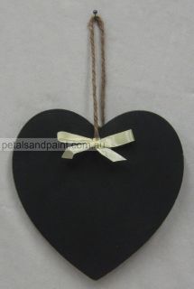15cm Wooden Blackboard Chalkboard Heart Hanging With Twine Hanger 