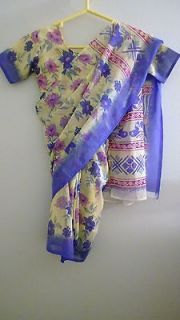 Girls Stitched Sari and Blouse Size 28 Saree Salwar Kameez Churidar 
