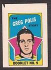 Greg Polis 1971 72 OPC O Pee Chee Insert Booklets # 9