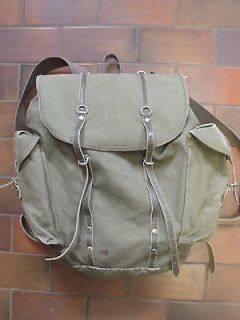 VINTAGE CANVAS LEATHER BACKPACK RUCK SACK / SAC GERMAN MILTARY