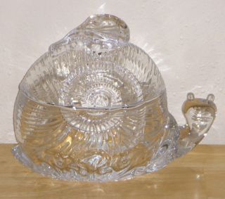   SHANNON Handcrafted CRYSTAL Godinger Garden SNAIL Cover DISH Bowl
