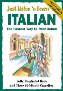 Just Listen N Learn Italian by Brian Hill 1996, Cassette Paperback 