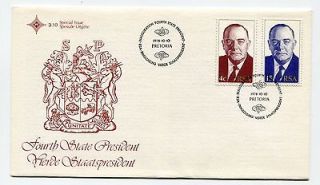 SOUTH AFRICA B J VORSTER INAUGURATION 1978 FIRST DAY COVER   FDC