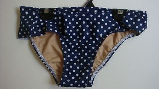   Inspired Swimsuit 50s Style Blue w White Polka Dots X Small Bottoms