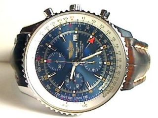 Breitling Mens A2432212/C651 Navitimer World Blue Chronograph Dial 