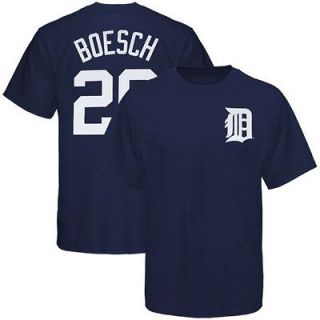 Majestic Detroit Tigers #26 Brennan Boesch Navy Blue Player T shirt