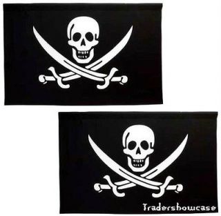 Black Skeleton Cross Swords Banner Pirate Skull Sheet Large Hanging 