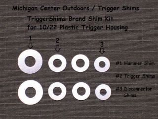 Ruger 10/22 SR 22 TriggerShims Universal 8 PIECE TRIGGER SHIM KIT 10 