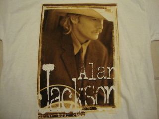 Alan Jackson 2002 Drive Tour Country MUSIC White Screen Print T Shirt 