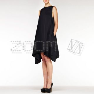 Aqua @ Egg Mini Cocoon Shape Dress in BLACK US2 8