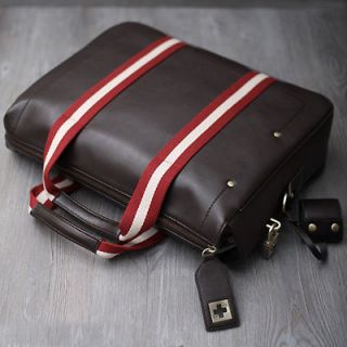 Mens Lock System PU Leather Shoulder Messenger Briefcase Bag M004 