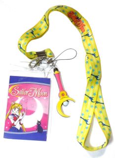 Sailor Moon Crescent Wand Moon Stick Laynard w/ ID Holder & Charm New 