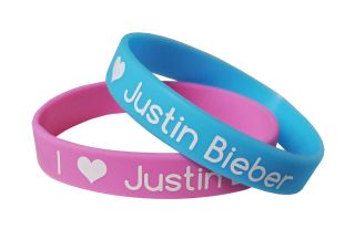 Justin Bieber Siicone Rubber Wristbands (Pink & Blue)   Free UK 