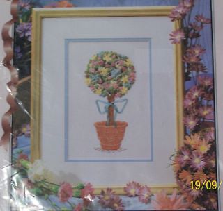 Rayon Ribbon Embroidery/Needlework Kit Floral Topiary Sharon 