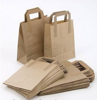 50 Brown SOS Paper Carrier Food Bags Small 9x7x3.5