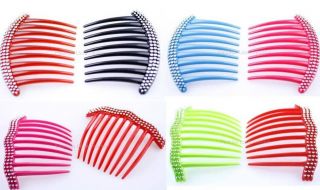 Pieces French Twist Hair Combs W/Clear Rhinestone Pick Your Colors 