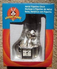 Looney Tunes Bugs Bunny Metal Figurine Clock in Original Box 1997 