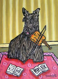 Scottish Terrier playing VIOLIN picture 11 oz. DOG art Mug animal gift