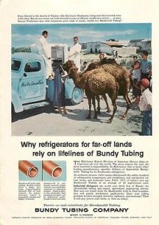 1957 Bundy Tubing Tunisia Kelvinator Refrigerator Ad